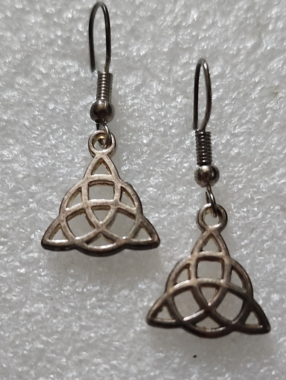 Hand Crafted Silver Celtic Trinity Knot Drop Earrings